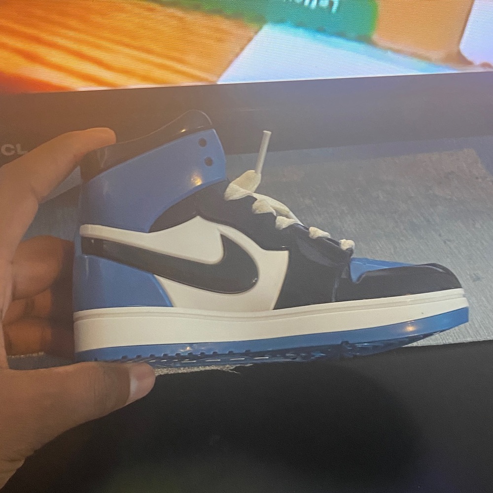 Kids Blue and Black High-Top Sneakers